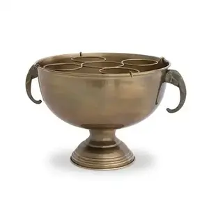 Bol à champagne avec support à motif de feuilles pour refroidir les bouteilles, idéal pour la maison et les réceptions, bol à champagne pour le glace. - Product Image 4