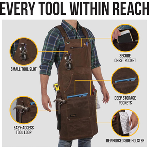 Heavy Duty Mechanic <b>Apron</b> Waterproof Canvas Best Quality Wholesale Custom Logo 2026 Mechanic <b>Apron</b> - Product Image 3