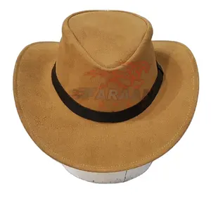 Hot Selling Latest Unisex Luxury Suede Hat Cowboy Leather Hat Western Style Australian 2023