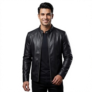 Custom Faux <b>Leather</b> <b>Jacket</b> Black Outwear Male PU <b>Leather</b> Coats Top Quality Motorcycle <b>Jacket</b> for <b>Men</b> - Product Image 2