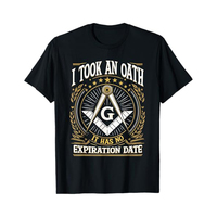 T-shirts maçonniques pour hommes avec motif de l'Œil Tout-Voyant, du Temple maçonnique, du Compas carré, des Piliers et impression de pavé mosaïque