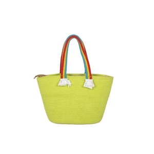 Hand Made Vintage Multi Color Handle Geometric Modern Retro Women Superior Canvas Embroidered Shopper Reusable Tote Hand Bags - Product Image 1