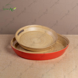 Bamboo <b>Tray</b> Handcrafted Minimal Design Eco Friendly Durable Portable Dishwasher Safe Household Recyclable Multi-Function - Product Image 2