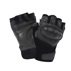 Guantes de cuero con protección rígida en la parte posterior, guantes tácticos con nudillos reforzados para paintball, guantes de seguridad para carreras. - Product Image 4