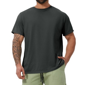Nueva Llegada Camiseta Oversize con Cuello Redondo y Corte Holgado, Top Corto Oversize, Camisetas para Hombre, Camiseta Negra Lisa de 240Gsm, Camiseta Ringer para Hombre - Product Image 3