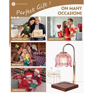 Adjustable Pink Candle Warmer Lamp with <b>Timer</b> Dimmer and Height for Birthday or Valentine's Day Great Gift for Women - Product Image 5