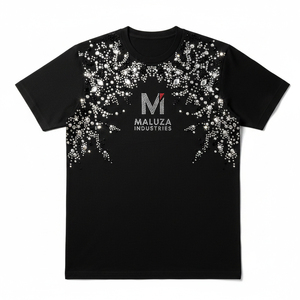 T-shirt personnalisé avec logo en strass, t-shirt en coton lourd de luxe pour hommes et femmes, graphisme diamanté, streetwear, taille plus - Product Image 1