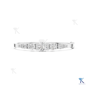 Lab Grown Diamond Graduated Stone <b>Bangle</b> 14K <b>Solid</b> <b>Gold</b> Fine Unisex Luxury Jewelry Party Gift Manufacturer Wholesale Supplier - Product Image 2