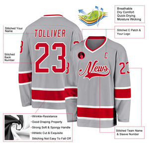 Jersey de Hockey sobre Hielo Personalizado Unisex, Uniforme de Equipo Sublimado, Nombre y Número Personalizados, 100% Poliéster, Acolchado de Malla, Transpirable, de Secado Rápido - Product Image 2