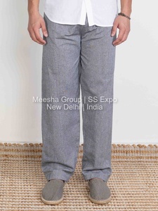 กางเกงลำลองผู้ชายทรงตรงผ้าฝ้ายผสมเอวยางยืดสวมใส่สบายทุกวันกางเกงเลานจ์ - Product Image 5