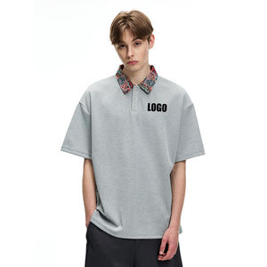 Polo de Hombre con Bloques de Color, Manga Corta, Blanco, Azul Marino y Rojo, Diseño a Rayas en Contraste, Corte Ajustado Informal, Ropa de Verano, Suave - Product Image 1