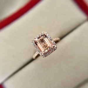 Rose <b>Gold</b> Plated 925 Silver Morganite Oval Cut <b>Cocktail</b> <b>Ring</b> Prong Setting Women's Luxury Engagement Third Party Certified - Product Image 5