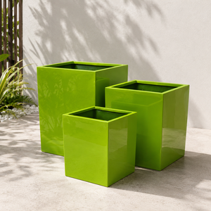 Grand pot à fleurs carré moderne en fibre de verre pour plantes décoratives d'intérieur et d'extérieur, idéal pour jardin et maison, faible MOQ, aménagement paysager extérieur - Product Image 3