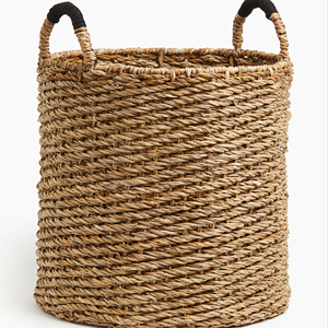 <b>Large</b> round seagrass <b>basket</b> with handle Handmade <b>Storage</b> <b>Basket</b> Wholesale eco-friendly Made in Vietnam - Product Image 1