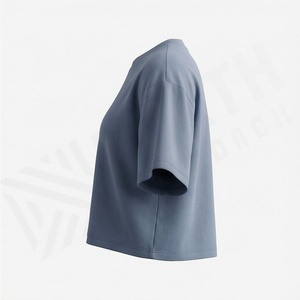 เสื้อยืดครอปท็อปผ้าฝ้ายสำหรับผู้หญิง ทรงหลวม ขายส่ง เหมาะสำหรับออกกำลังกาย ฟิตเนส คุณภาพสูง สีตามสั่ง - Product Image 3