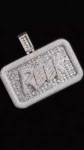 Custom Zig Zag Emerald Cut Lab Grown Diamond <b>Pendant</b> 925 Sterling <b>Silver</b> VVS1 Iced Out Hip Hop Personalized Name Statement Charm - Product Image 4