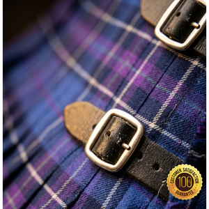 Kilt écossais traditionnel en acrylique pour homme, couleur personnalisable, plissé à carreaux, fermeture à double boucle, personnalisation - Product Image 3