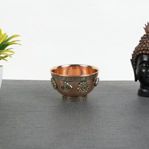 Bol en cuivre antique, petit, pour fumigations et offrandes, usages multiples, brûleur d'encens, fait main, décoration intérieure, par des consignataires indiens - Product Image 5