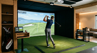 Simulateur de golf 3D professionnel pour usage domestique, jeu interactif de projection, résolution 1280x720, capteur de caméra double haute vitesse 4K HD