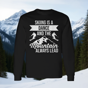 T-shirt à manches longues Ski Is A Dance, design montagne, vêtements de sport d'hiver, col rond unisexe pour adulte - Product Image 3
