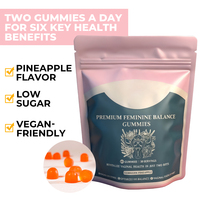 Gummies Équilibre Féminin Premium OEM, Bacillus Coagulans, Vitamine C, Vegan, 60 unités, Format Voyage Portable