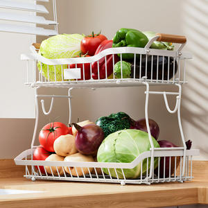 Panier de rangement moderne pour comptoir, idéal pour fruits, légumes, pommes de terre, oignons, ail, tomates, produits frais et pain - Product Image 3
