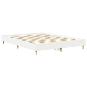 Cadre de lit en bois d'ingénierie blanc, 2 pièces, 59,84 x 79,92 pouces, lits en bois durables - Product Image 2