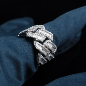 แหวนเงินแท้ S925 ป้องกันสนิม ประดับเพชรโมอิสซาไนต์ทรงบาแกตต์ สี D ระดับความสะอาด VVS1 สไตล์ฮิปฮอป ประดับคริสตัลวิบวับ ปี 2025 รุ่นใหม่ พร้อมใบรับรอง GRA - Product Image 3