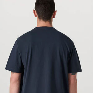 Fournisseur en gros de tissus en coton de qualité supérieure, tissu lourd, couleur unie, t-shirt pour homme à col rond surdimensionné, coupe décontractée, mode streetwear - Product Image 6