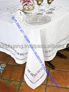 Mantel de mezcla de algodón y lino hecho a mano con motivos de bordado tradicional hechos a mano, tamaño personalizado, mejor oferta VNAP NP024 - Product Image 2