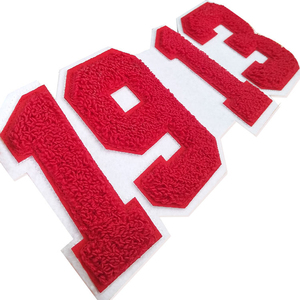 OEM High Quality Chenille Patches Custom Fabric <b>Iron</b>-<b>on</b> Laser Cut <b>Number</b> Letters Garments Sew-<b>On</b> Patches For Sale - Product Image 1