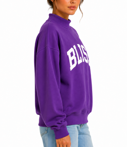 Sweat-shirt oversize à col montant pour femme, personnalisable avec logo, en coton doux, coupe décontractée, streetwear quotidien, pull. - Product Image 2