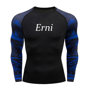 Camiseta de compresión de manga larga para hombre, Rash Guard, ajuste ceñido, ropa de gimnasio, secado rápido, top de natación, venta al por mayor - Product Image 1