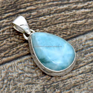 925 pendentif en argent Sterling pendentif fait à la main Larimar bijoux flambant neuf pendentif cadeaux pour mariage - Product Image 3