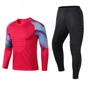 Camiseta de Portero de Fútbol Unisex de Manga Larga, Cuello en V, Estampado Geométrico por Transferencia de Calor, Poliéster que Absorbe la Humedad, Corte Regular para Adultos - Product Image 5
