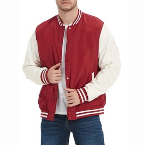 Chaqueta Universitaria Personalizada con Bordado en Blanco, Chaqueta Universitaria de Satén, Chaqueta Universitaria Brillante de Satén para Hombre - Product Image 3
