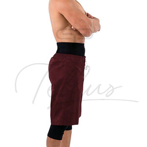 High Quality Men's Awrah Shorts Muslim Mid-Knee Casual Sunnah <b>Islamic</b> Solid Dyed Breathable Quick Dry Activewear - Product Image 3