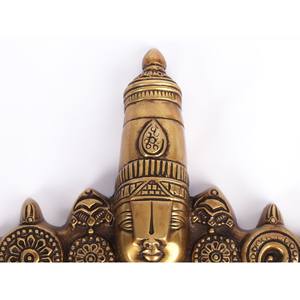 Tenture murale faite à la main de 9 pouces Lord Venkateshvara en laiton fabriqué en Inde pour les cadeaux - Product Image 2