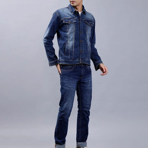 Urban Style Men <b>Winter</b> Streetwear <b>Jeans</b> Set Premium Quality 100% Cotton Fashion Jacket and Pants Casual Outfit for Wholesale - Product Image 6