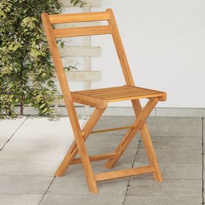 Ensemble de 4 chaises de bistrot pliantes en bois d'acacia massif marron, mobilier de jardin standard - Product Image 1