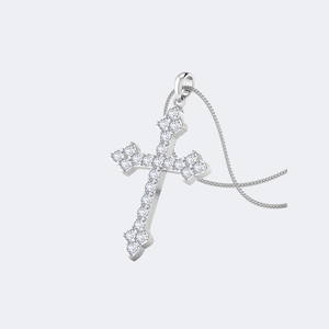 Collier pendentif croix serti de diamants ronds 2,65 carats - Product Image 5