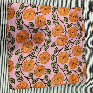 Hand Block Printed Organic Cotton Running Fabric by Yard Soft Breathable Eco-Friendly for Dressmaking Home Decor Curtains <b>Bags</b> - Product Image 4