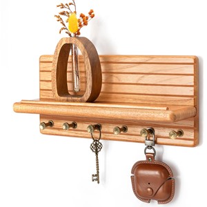 Porte-clés mural en bois de cèdre aromatique à 7 crochets - Vente en gros, parfum naturel - Product Image 2