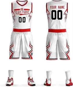 Conjunto de Uniforme de Baloncesto Personalizado con Patrón Geométrico, Sublimado, para Hombre, Nombre del Equipo, Número, Chaleco sin Mangas, Pantalones Cortos y Calcetines - Product Image 1