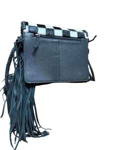 Bolso de Cuero Genuino Hecho a Mano con Diseño a Cuadros, Estilo Bohemio Vintage Inglés, de Lujo, en Tendencia y Alta Venta - Product Image 3