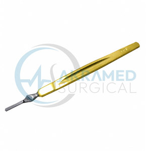 Manche de scalpel Premium Bard Parker n° 7 en acier inoxydable doré, certifié CE, instrument chirurgical ORL réutilisable - Product Image 4
