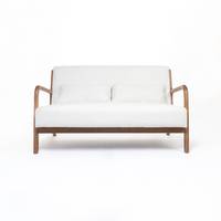 Canapé 2 places moderne en tissu bouclé réglable, avec structure en bois massif et rembourrage en mousse, idéal pour appartement et hôtel