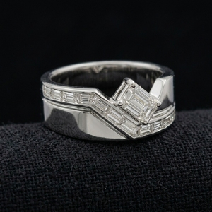 Modern Platinum <b>Diamond</b> Wedding <b>Ring</b> for Women Elegant Fine Jewelry for Engagement Anniversary and Parties - Product Image 3