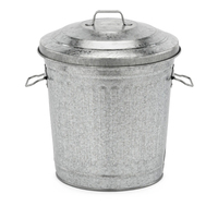 Poubelles en fer galvanisé bronze de haute qualité, faites à la main, de forme ronde, pour l'extérieur, pour le nettoyage domestique, seaux à déchets