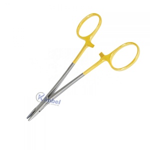 Vente en gros Ensemble d'instruments dentaires Halsey Porte-aiguille en acier inoxydable demi-or Source d'alimentation manuelle Instruments dentaires TC - Product Image 5